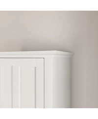 Bathroom Floor Storage Cabinet with 2 Doors Living Room Wooden Cabinet with 6 Shelves 15.75 x 11.81 x 66.93 inch