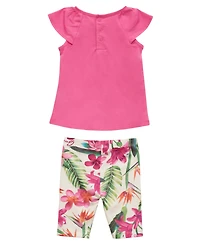 Guess Baby Girls 2-Piece Short Sleeve T-Shirt and Printed Legging Set