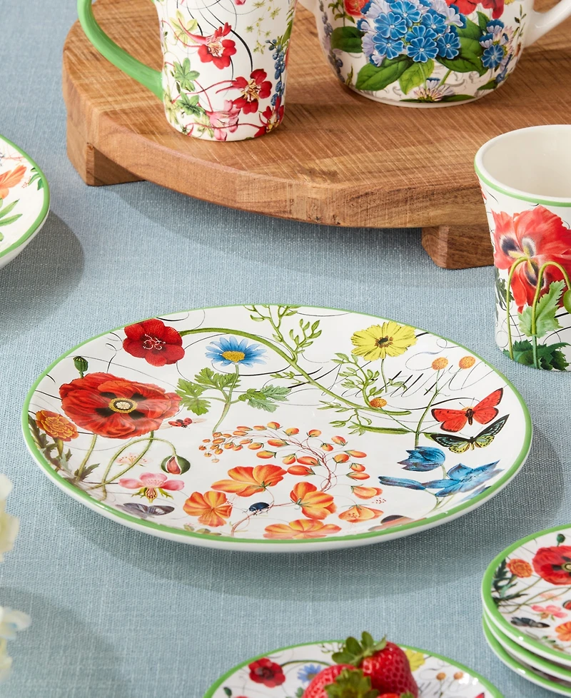 Certified International Greenhouse Dinner Plates, Set of 4, Service for 4