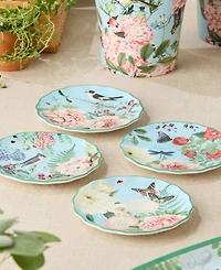 Certified International Flora Canape Plates, Set of 4, Service for 4
