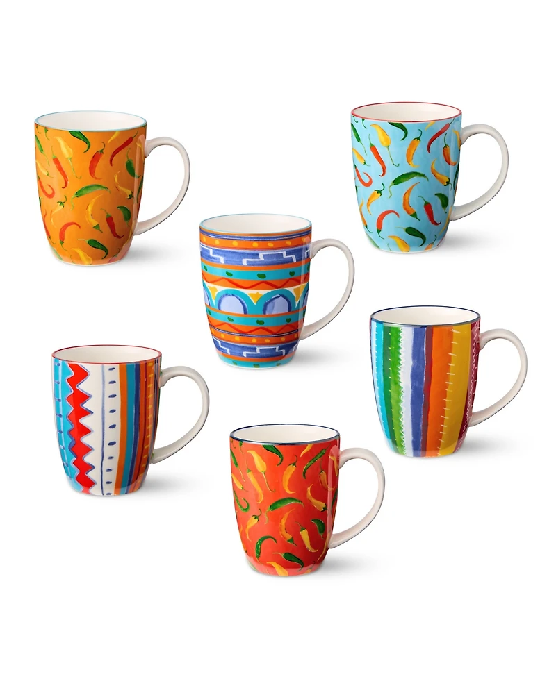 Certified International Caliente Mugs, Set of 6, Service for 6