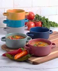 Certified International Matte Glaze Soup Crocks, Set of 6, Service for 4