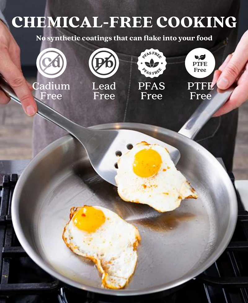 Alva Maestro 3pc 5-Ply Stainless Steel Frying Pan Cookware Set