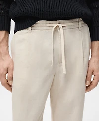 Mango Men's Slim-Fit Linen-Blend Drawstring Pants