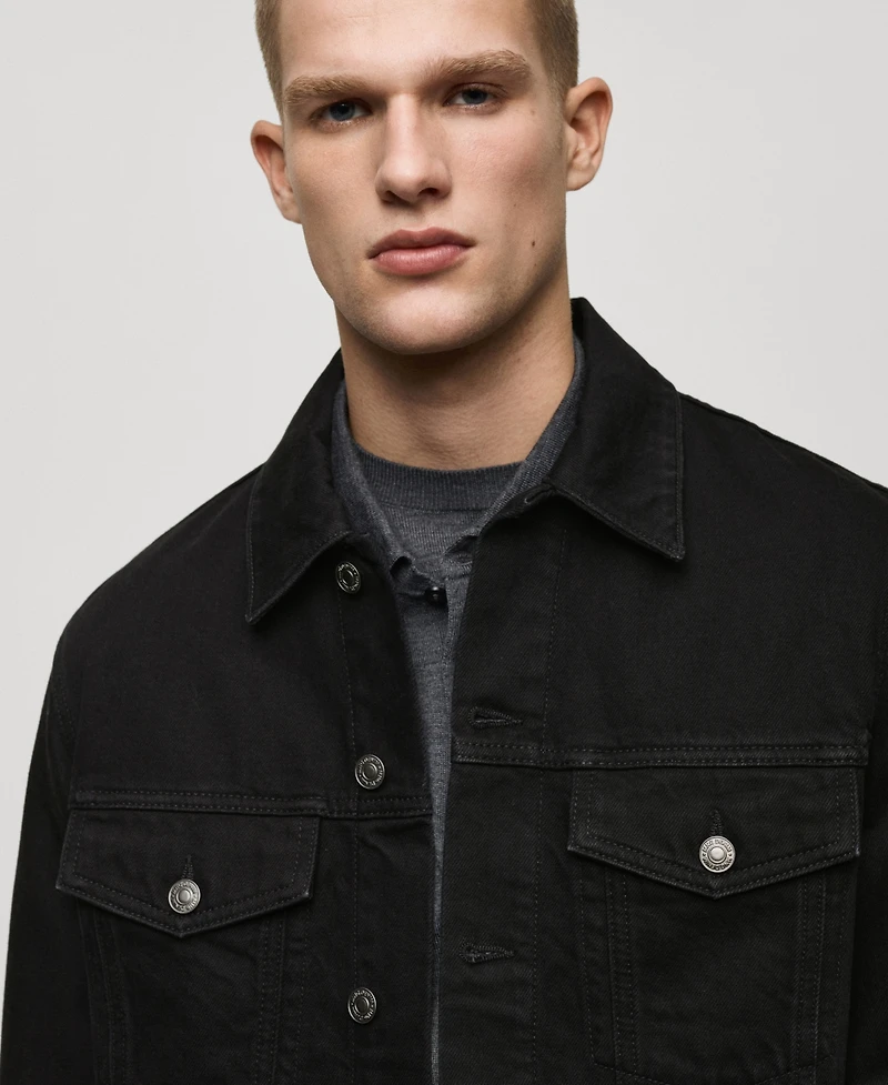 Mango Men's Pockets Detail Denim Jacket