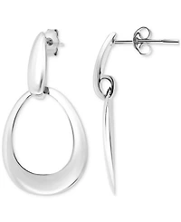 Giani Bernini Oval Doorknocker Drop Earrings, Set in Sterling Silver or 18k Gold-plated Sterling Silver Exclusively at Macy's