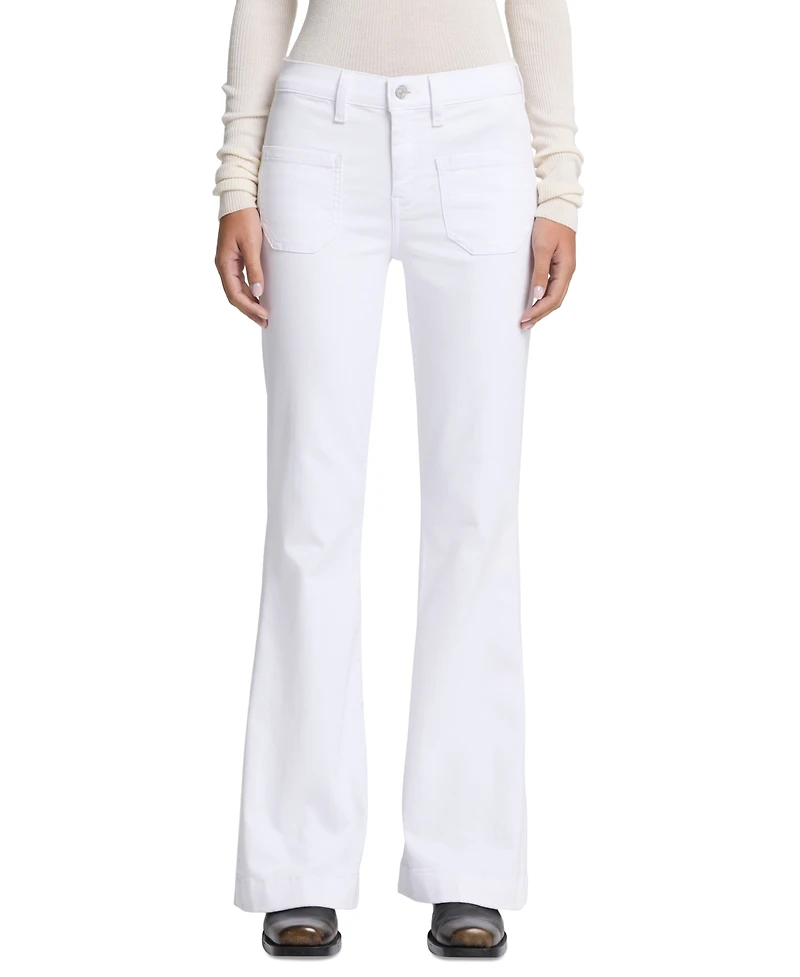7 For All Mankind Women's Dojo Tailorless Patch-Pocket Bootcut Jeans