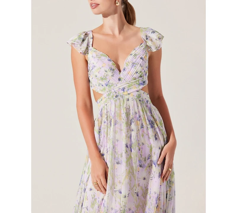 Astr the Label Women's Primrose Lace-Up-Back Maxi Dress