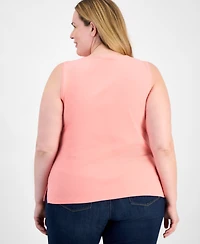 Style & Co Plus Boat-Neck Knit Tank Top, Exclusively at Macy's