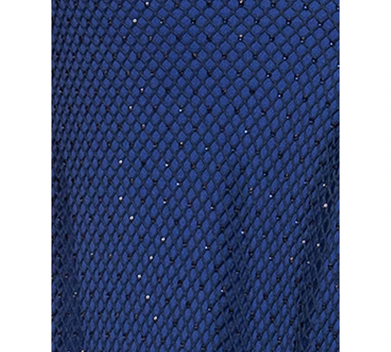 Betsy & Adam Women's V-Neck Rhinestone-Mesh Long Bodycon Dress