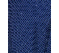 Betsy & Adam Women's V-Neck Rhinestone-Mesh Long Bodycon Dress