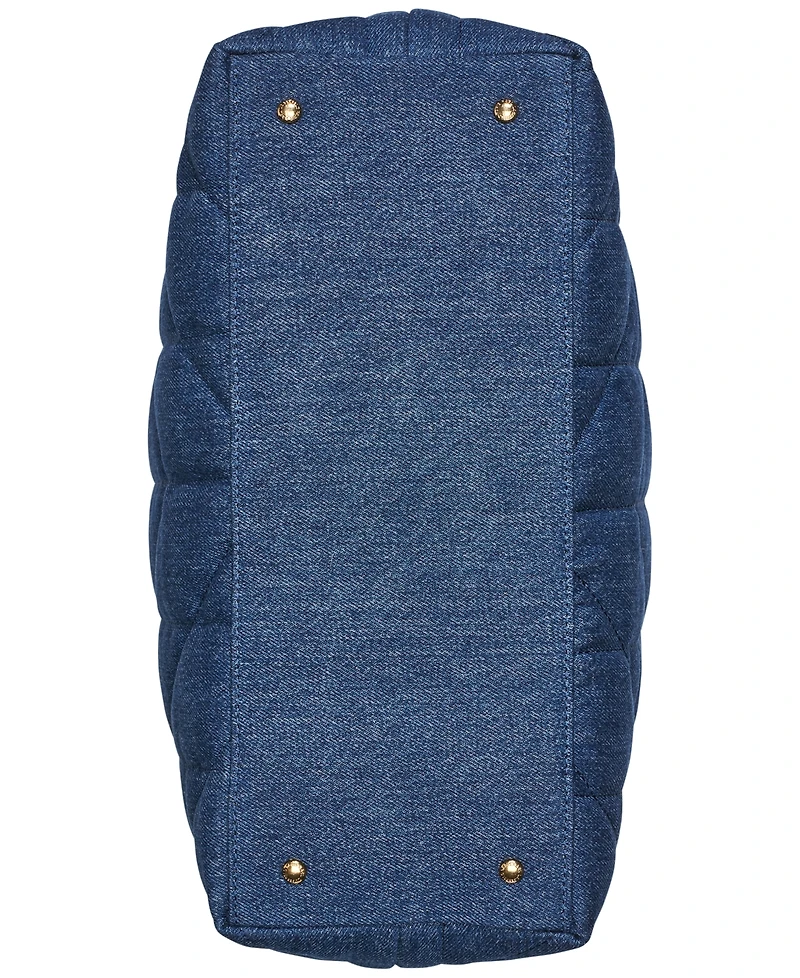 Karl Lagerfeld Paris Voyage Large Quilted Denim Tote Bag