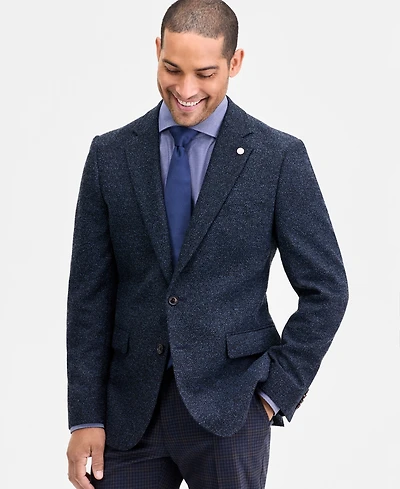 Ted by Baker Men's Modern-Fit Blue Boucle Sport Coat