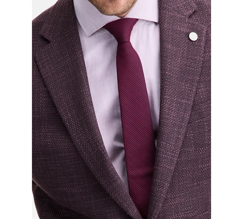Ted by Baker Men's Modern-Fit Maroon Textured Sport Coat