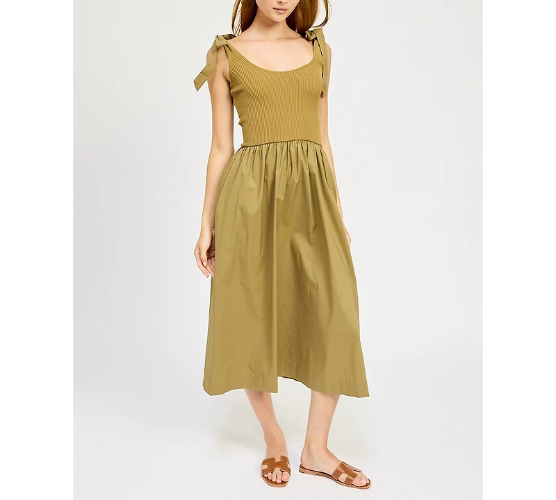 En Saison Women's Wren Mixed-Media Midi Dress