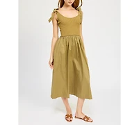 En Saison Women's Wren Mixed-Media Midi Dress