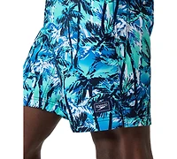 Speedo Men's Hawaiian Sky Bondi Basin Palm Print Drawstring 9" Boardshorts