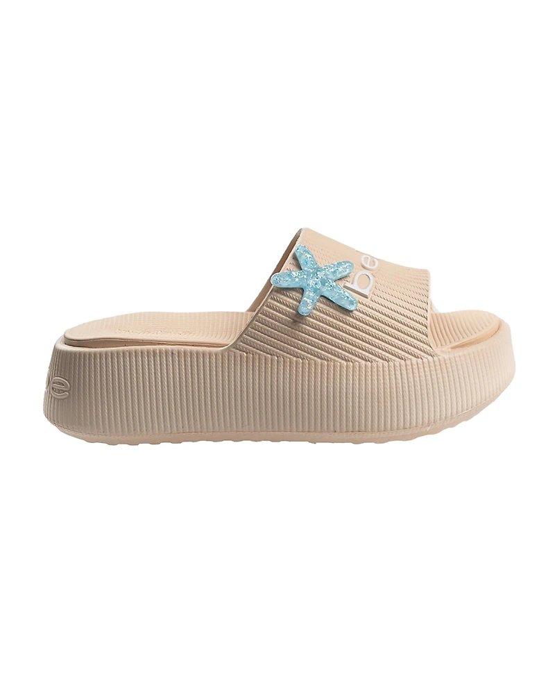 Bebe Little and Big Girls Stylish Comfortable Summer Platform with Starfish Charm Slides