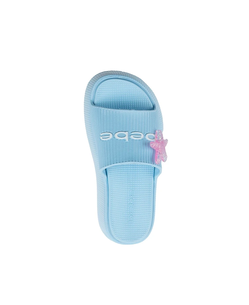 Bebe Little and Big Girls Stylish Comfortable Summer Platform with Starfish Charm Slides