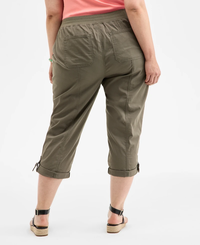 Style & Co Plus D-Ring Cuffed Capri Pants, Exclusively at Macy's