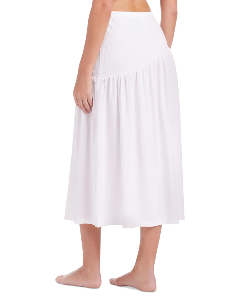 Sanctuary Women's Refresh Rib Asymmetric-Tier Swim Cover-Up Skirt