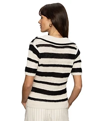 Sanctuary Women's Cotton Striped-Knit Sweater Top