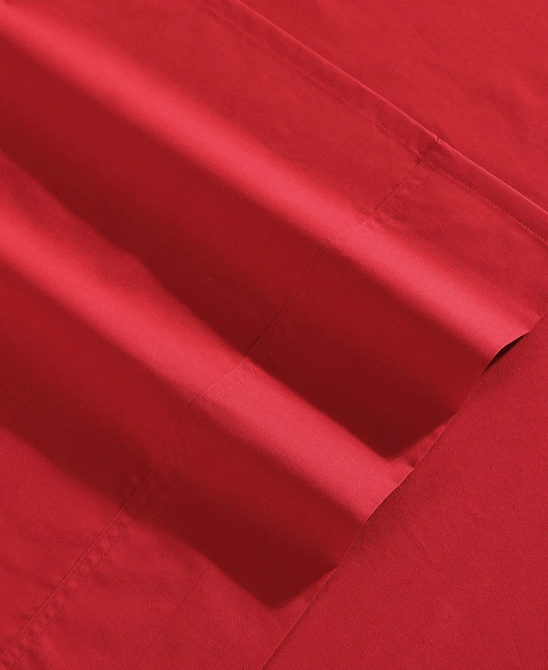 Tommy Hilfiger Solid 200-Thread Count Cotton Percale -Pc. Sheet Set