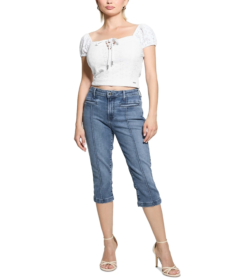 Guess Women's Eliane Off-The-Shoulder Cropped Top