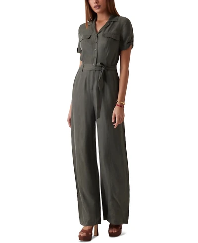 Guess Women's Nalini Button-Front Belted Jumpsuit