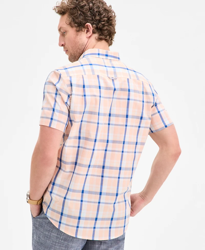 Club Room Men's Hall Short Sleeved Plaid Button-Down Shirt, Exclusively at Macy's