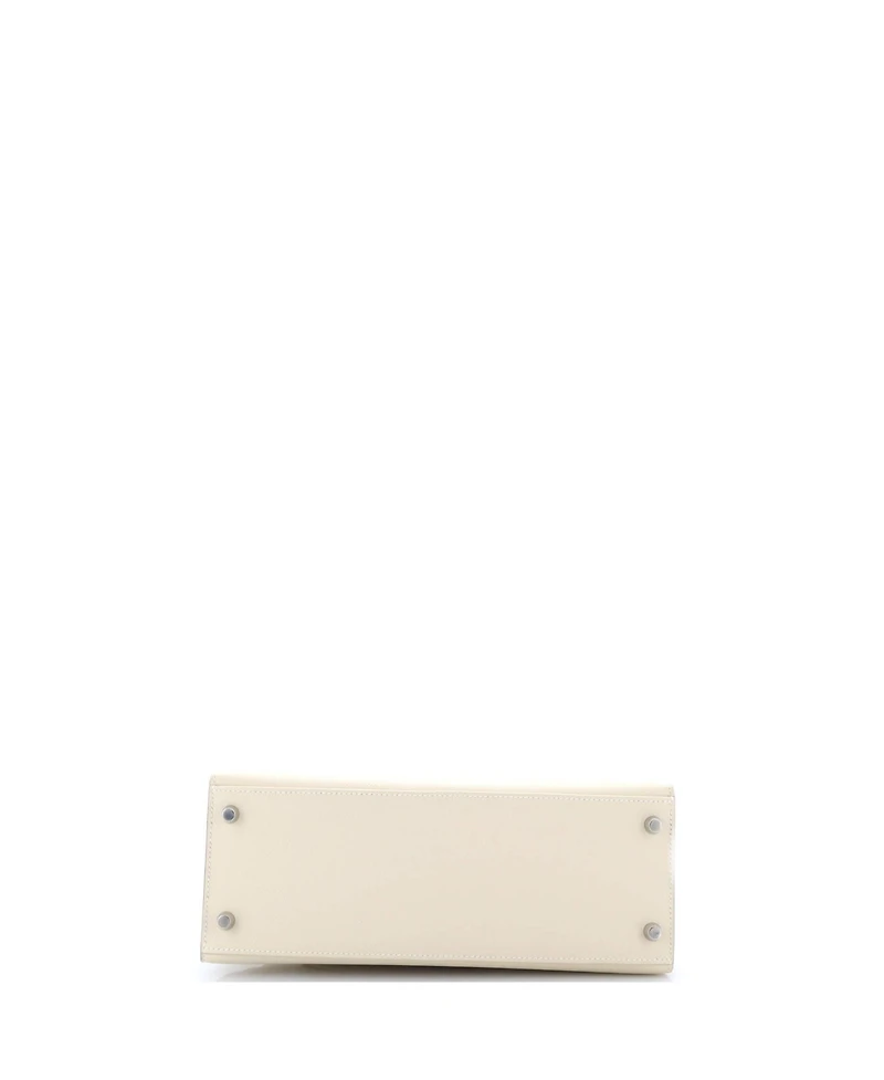 Pre-Owned Hermes Kelly 28 Handbag Light Epsom with Palladium Hardware