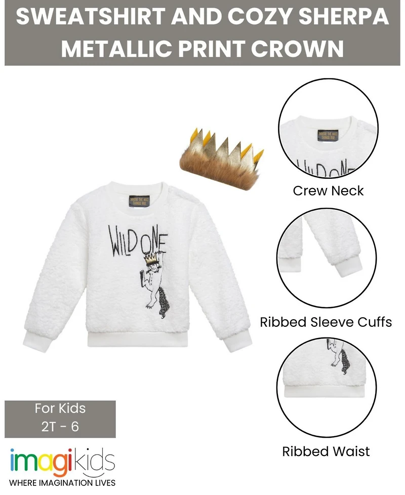 Where The Wild Things Are Little Boys Warner Bros. Max Cozy Sherpa Sweatshirt and Felt Faux Fur Crown