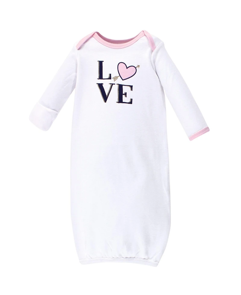 Hudson Baby Baby Girls Hudson Cotton Gowns, Love, Preemie/Newborn