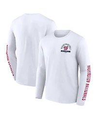 Fanatics Men's White Washington Nationals Press Box Long Sleeve T-Shirt