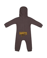 Colosseum Baby Boys and Girls Charcoal Iowa Hawkeyes Zando-Zan Waffle Full-Snap Hooded Romper