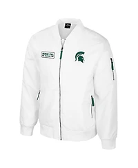 Colosseum Men's Michigan State Spartans White Rabbit Full-Zip Bomber Jacket