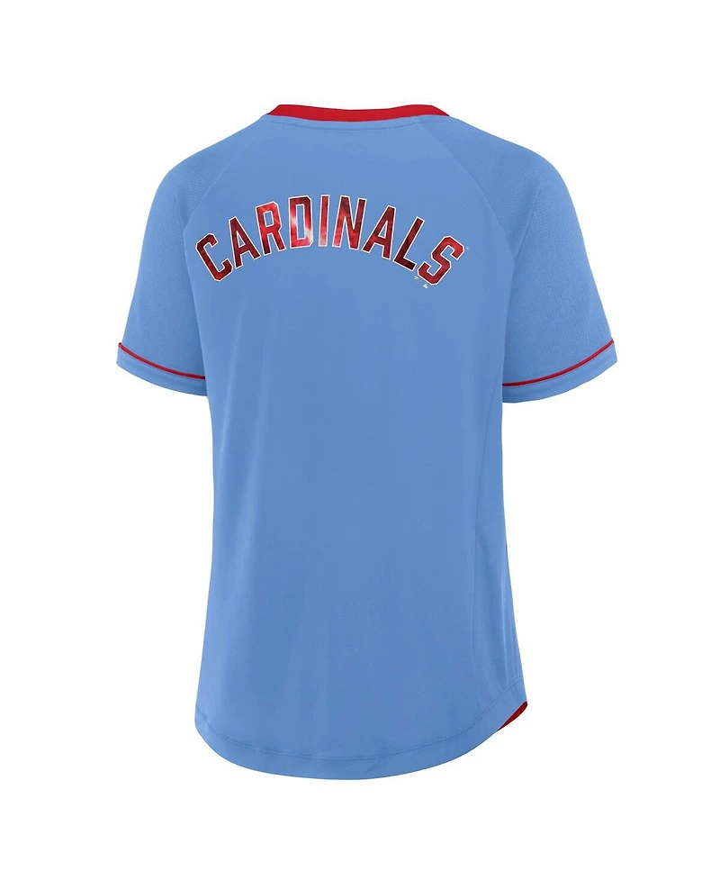 Fanatics Women's Light Blue St. Louis Cardinals Cooperstown Collection League Diva V-Neck T-Shirt