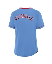 Fanatics Women's Light Blue St. Louis Cardinals Cooperstown Collection League Diva V-Neck T-Shirt