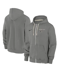 Nike Men's Charcoal Texas Rangers Authentic Collection Travel Performance Full-Zip Hoodie