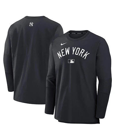 Nike Men's Navy New York Yankees Authentic Collection Lightweight Player Tri-Blend Performance Pullover Sweatshirt