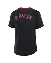 Fanatics Women's Black Arizona Diamondbacks League Diva Star Raglan V-Neck Top