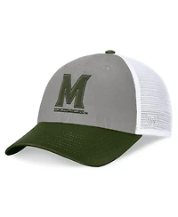 Top of the World Men's Gray/Green Maryland Terrapins Oht Military Appreciation Badge Trucker Adjustable Hat
