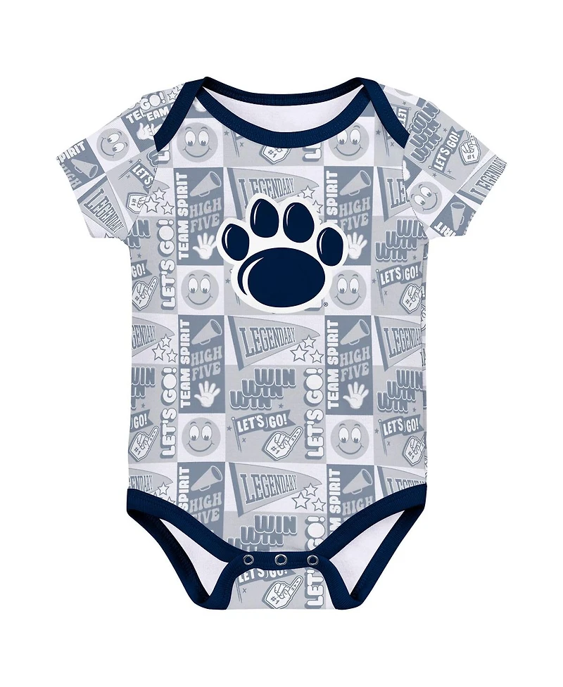 Outerstuff Newborn Navy Penn State Nittany Lions Sunday Comics Bodysuit 3-Pack