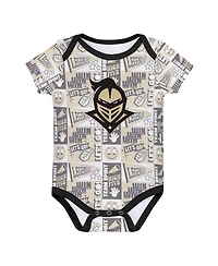 Outerstuff Newborn Gold/Black Ucf Knights Sunday Comics Bodysuit 3-Pack