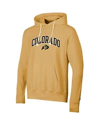 Champion Men's Gold Colorado Buffaloes Skinny Arch Over Vintage Wash Pullover Hoodie