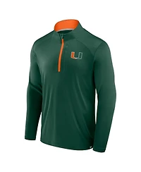 Fanatics Men's Green Miami Hurricanes Fundamental Defender Quarter-Zip Sweatshirt