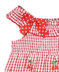 Rare Editions Baby Girls Cherry Seersucker Dress
