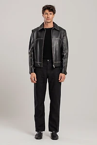 Pcfg Men's Leather Jacket Stud Rocks Details