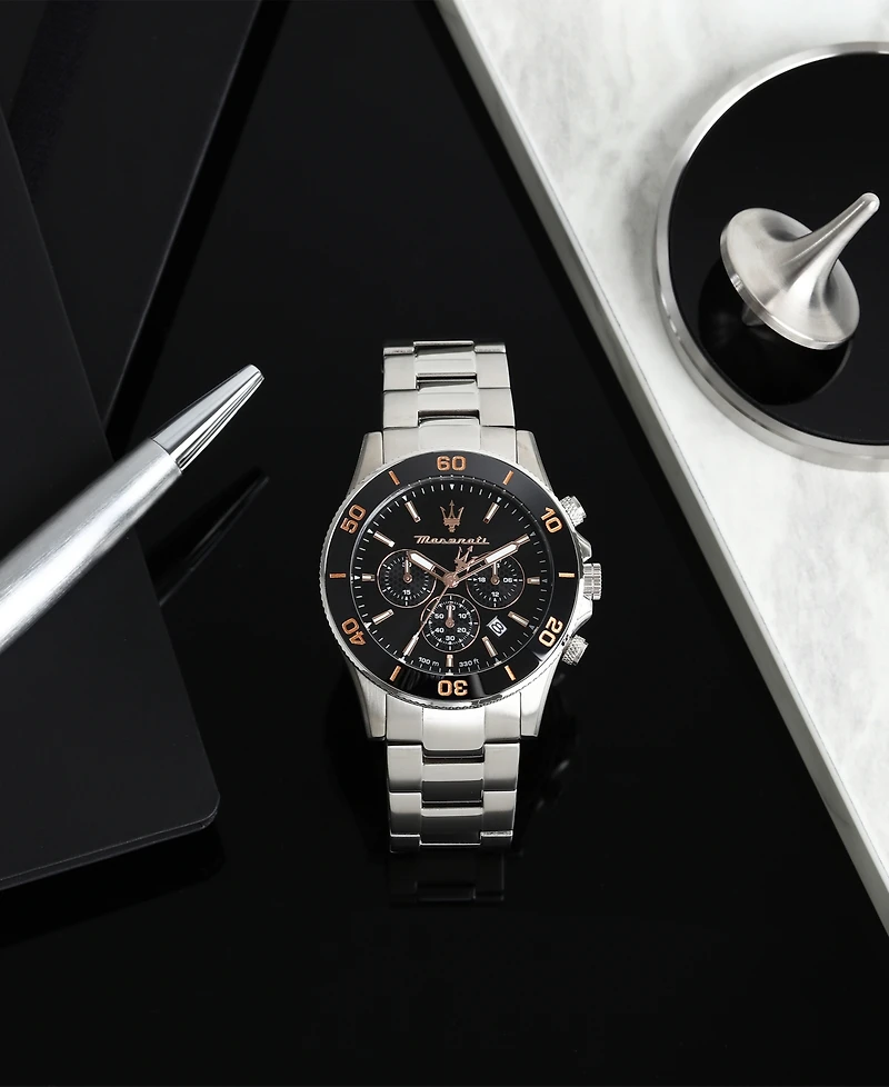 Maserati Men's Chronograph Stainless Steel Metal Band Watch, 43mm