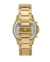 Maserati Men's Chronograph Gold Metal Band Watch, 44mm